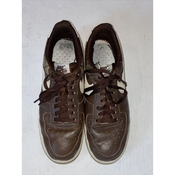 Nike AIR FORCE 1'07 MEN'S LX CACAO PLAID CASUAL BROWN IVORY DV0791-200 SIZE 10.5 - Picture 1 of 16